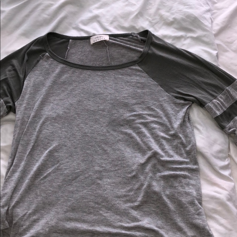 green and grey long sleeve shirt